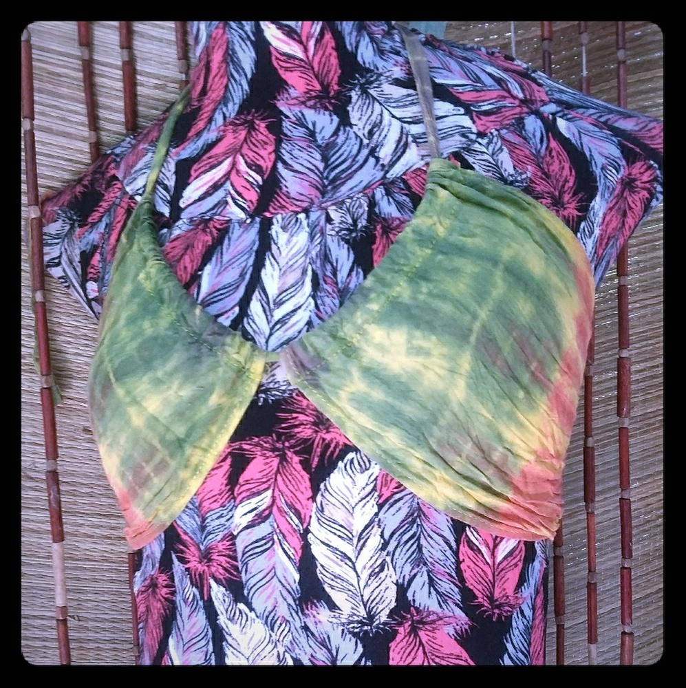 Hippie festival sexy tie dye wrap top
